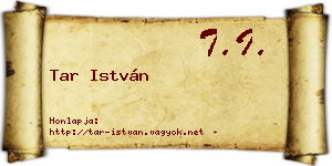 Tar István névjegykártya
